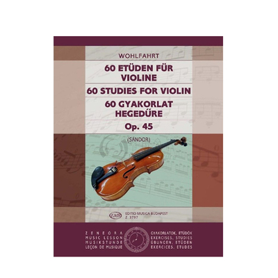 沃尔法特 60首练习曲Op45 小提琴独奏布达佩斯原版进口乐谱书 Wohlfahrt Franz 60 Studies for Violin Z3797