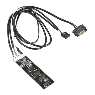 主板USB插针一分二杜邦2.54数据线电源线USB2.0主板9Pin水冷RGB灯风扇蓝牙无线网卡联力控制器和恩杰龙神水冷