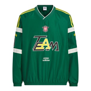 adidas阿迪达斯三叶草男子运动休闲V领梭织长袖T恤KC0113