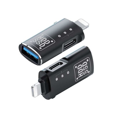 适用苹果otg转换器iphone转换头usb转接lightning平板二合一type-c耳机供电usb3.0下载外接u优盘硬盘鼠标