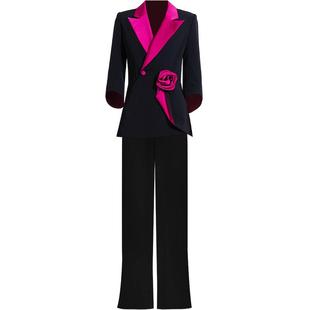 创意狐黑色小西装职业套装原创设计时尚两件套主持人服装重要场合