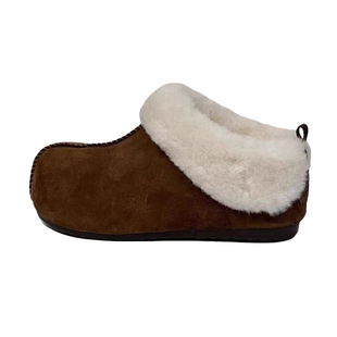 毛绒绒雪地靴女冬季皮毛一体棉鞋复古厚底加绒保暖勃肯鞋冬天鞋子