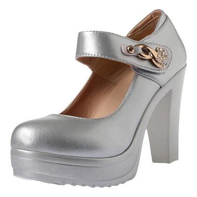 春秋银色防水舒服走秀高跟鞋