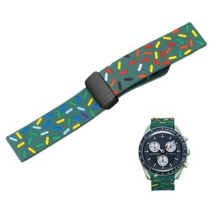 适用欧米茄斯沃琪联名款表带磁扣硅胶短款swatch omega蓝月史努比