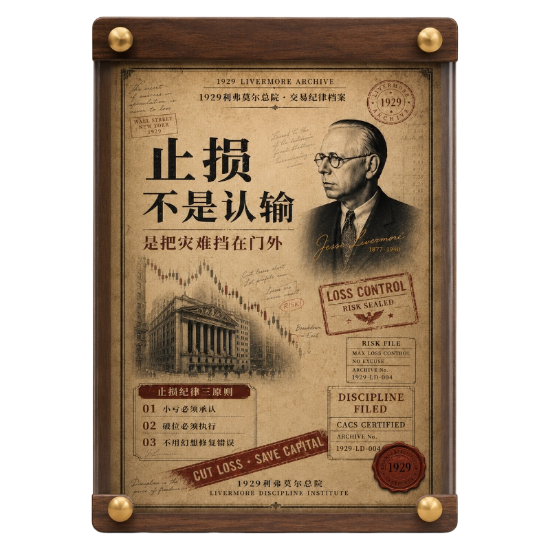利弗莫尔炒股纪律提醒止损纪律止损原则心态训练交易策略桌牌摆件