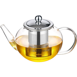 金灶A-08泡茶壶耐热玻璃家用大容量泡茶杯不锈钢过滤内胆飘逸茶壶