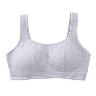 百伶百俐少女文胸纯棉无钢圈防下垂运动背心防震定型跑步内衣聚拢