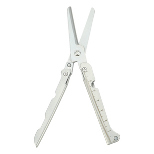 迷你不锈钢折叠剪刀多功能应急剪随身挂件刻度尺口袋组合工具装备