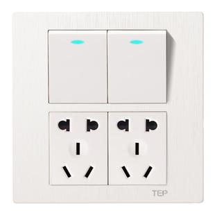 【四位二开十孔】120型开关插座4位二三插十孔大盒二开双控十孔