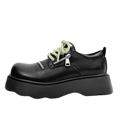 高级感大头鞋子厚底增高德比鞋