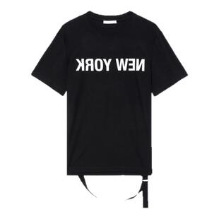 IT HELMUT LANG女装宽松短袖T恤新款个性休闲袢带装饰半袖06HM5XN