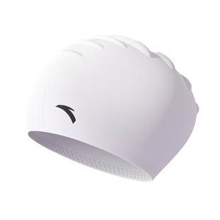 安踏硅胶泳帽女款长发专用护耳高弹不勒头专业游泳帽大码防水帽子