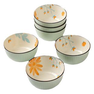 日式陶瓷吃饭碗家用好看的米饭碗小碗2025新款碗碟套装餐具雏菊