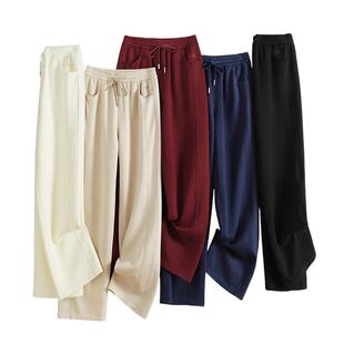 五只白鹅工装裤女款2026新款宽松阔腿休闲裤运动卫裤女士直筒长裤