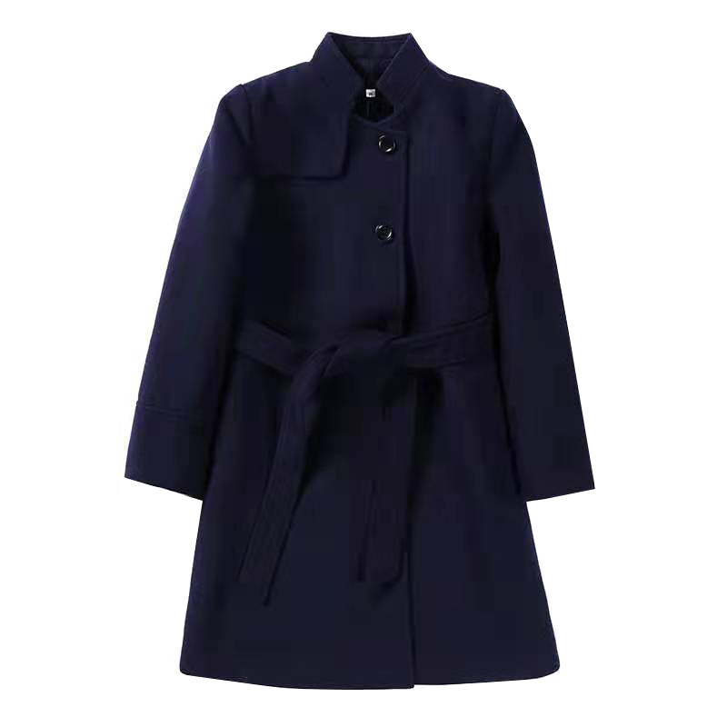 职业毛呢大衣工作服女红色冬装售楼前台接待收银工装制服呢子外套