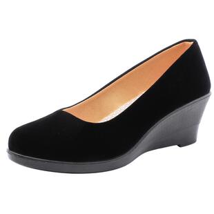 老北京布鞋旗舰店官方女鞋正品新款2025软底黑色增高坡跟工作鞋子