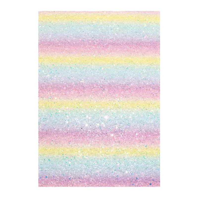 拼豆熨烫布闪粉彩虹渐变格利特布料手工DIY闪光格力特亮片布粗厚