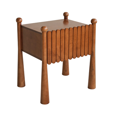 法式复古实木床头柜中古风