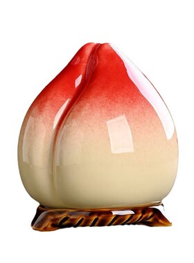 仿真桃子寿桃茶叶罐创意陶瓷密封罐饰品摆件生日寿宴回礼品糖果罐