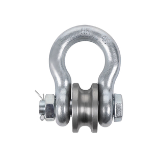 船用起重滑轮卸扣式滑车滚轮式卸扣滑轮带轴承马蹄扣转轮3t5吨