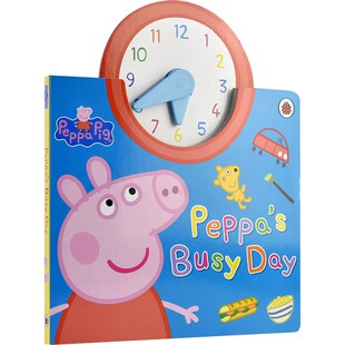 Peppa Pig Peppa's Busy Day 小猪佩奇忙碌的一天 认识时间纸板书 时钟玩具 启蒙认知 儿童英语读物 英文原版进口图书