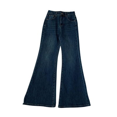 气质时尚韩版弹力阔腿喇叭牛仔裤