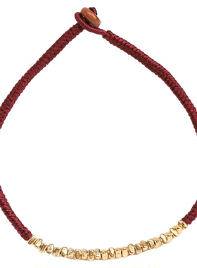 本命年限定碎银红色编织绳手串