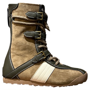 超流行的新款~欧美风小众复古中筒拳击靴短靴女马丁靴高帮赛车鞋