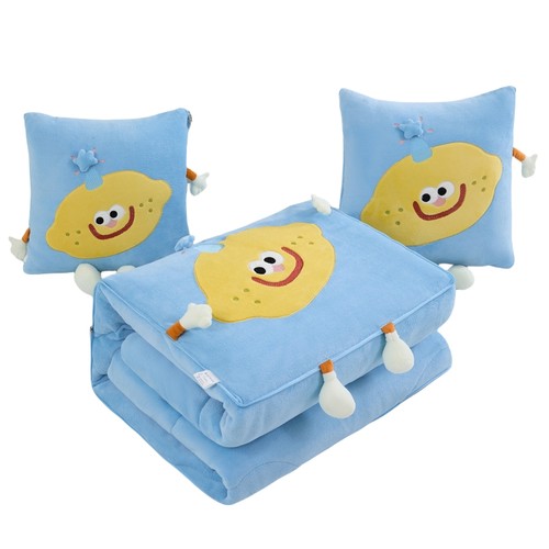 牛奶绒 抱枕被子两用沙发靠垫学生宿舍盖毯加厚办公室折叠枕头被