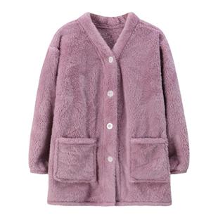 情侣珊瑚绒睡衣女睡衣单件男士家居服法兰绒暖暖冬季保暖内搭外套