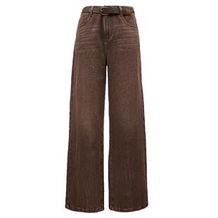 Vero Moda奥莱牛仔裤子女秋冬新款中腰直筒做旧水洗磨白休闲流行