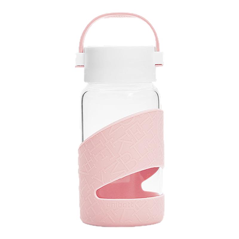 unibott水杯女新款2023简约高颜值玻璃杯耐高温随手杯水杯女生