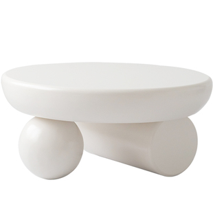 livingplus多巴胺现代简约茶几家用客厅小户型桌圆形轻奢ins边几