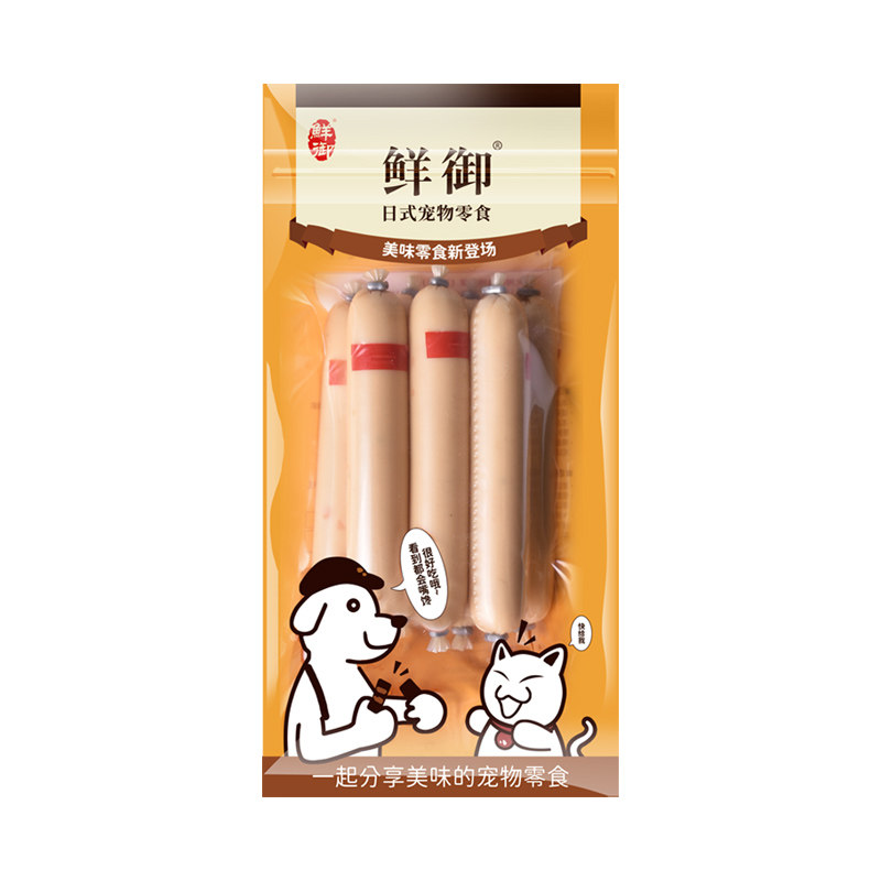 【鲜御】宠物狗狗零食 鸡肉鳕鱼果蔬香肠训练奖励肉肠零食 140g袋