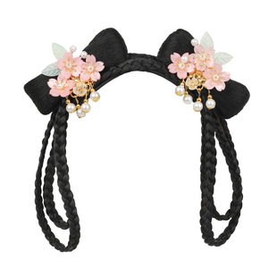 儿童古装汉服假发头饰一体式懒人发箍假发包古风造型发髻女童发饰