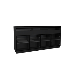 北欧岩板理想餐边柜酒柜茶吧台家客厅厨房边柜靠墙黑色茶水柜定制