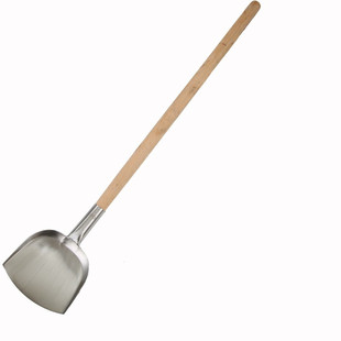 不锈钢大铲头 木柄大锅铲 食堂餐厅烹饪铲 长木柄锅铲头 钢柄炒铲