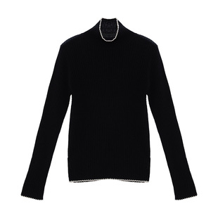 IAmMIX27花边高领羊毛衫女纯色内搭软糯绵羊毛套头针织衫女打底衫