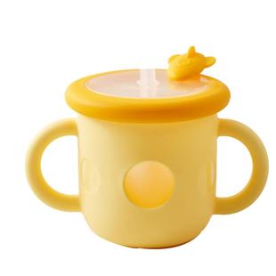 IKV爱咔威婴儿吸管带盖鸭嘴杯防漏防摔宝宝米糊杯三合一辅食杯