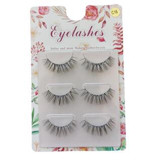 艾魔轻欧美泰妆Transparent lashes 透明梗假睫毛凌乱卷翘交叉C16