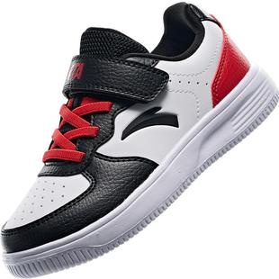 安踏儿童低帮板鞋春秋新款男女大小童红色小白鞋百搭休闲鞋运动鞋