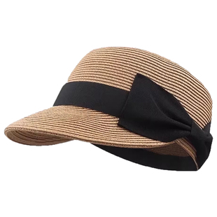 2026新款时尚百搭草编马术帽子女款夏季遮阳防晒帽户外出游显脸小