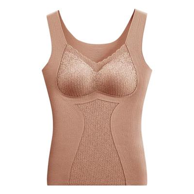 芬腾带胸垫一体保暖背心打底衫