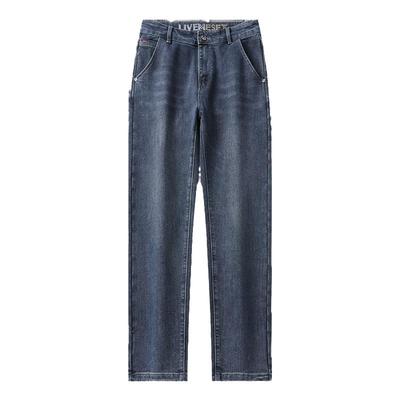 牛仔裤男弹力修身直筒长裤子