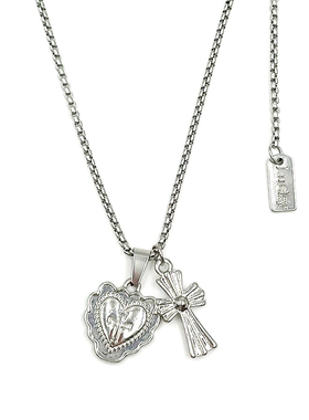 爱心十字架钛钢小众设计百搭吊坠