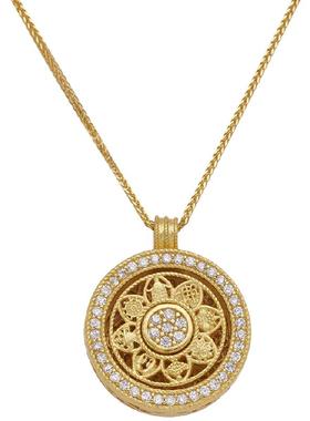 旋转八宝罗盘送妈妈黄金色项链