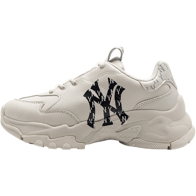 MLB厚底老爹鞋男鞋女鞋2025冬季新款运动鞋复古老花小白鞋休闲鞋