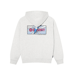 美国ELEMENT滑板连帽卫衣男浅花灰美式趣味印花内里磨毛重磅上衣