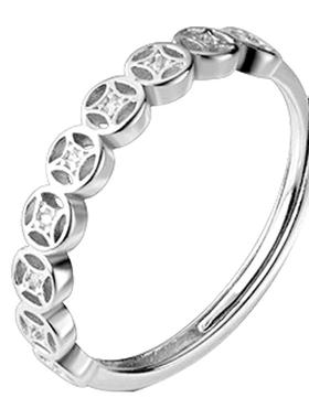 925银复古铜钱戒指时尚个性小众