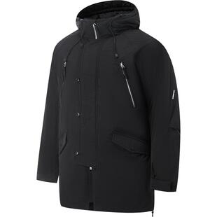 李宁航天动态保暖羽绒服男官方新款反伍中长款连帽冬季鸭绒运动服